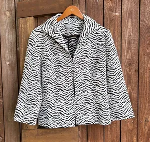 Chico’s Traveler’s Collection Zebra Print Long Sleeve Jacket thumbnail 1