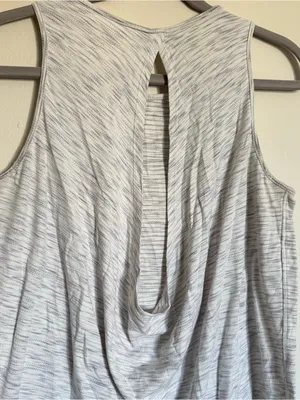 Lululemon Low Key Tank in Tiger Space Dye Gray White Open Back Size M / L thumbnail 7