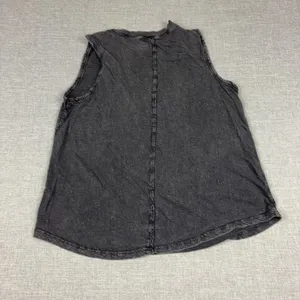 Anthropologie Pilcro Tank Top Womens Medium Gray Crew Neck Sleeveless Knit thumbnail 6