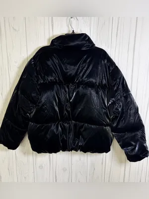 A NEW DAY NWT‎ Glossy Black Puffer Jacket, Large thumbnail 4
