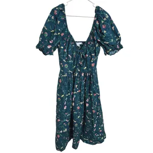 Hill House Ophelia Midnight Garden Floral Midi Dress Mushroom Fairy Milkmaid XL thumbnail 2