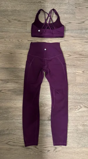 Lululemon Matching Set Dramatic Magenta 25" Align Leggings With Pockets And Energy Bra thumbnail 2