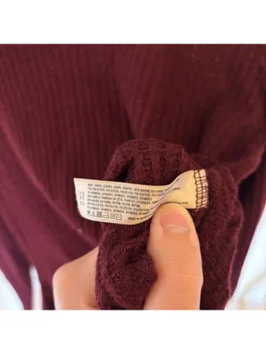 Anthropologie Saturday Sunday EUC Women's Wendy Waffle Knit Top Maroon Size M thumbnail 6