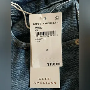 NWT Good American Good Waist Skinny Jeans Distressed Blue Wash Indigo144 Size 10 thumbnail 7