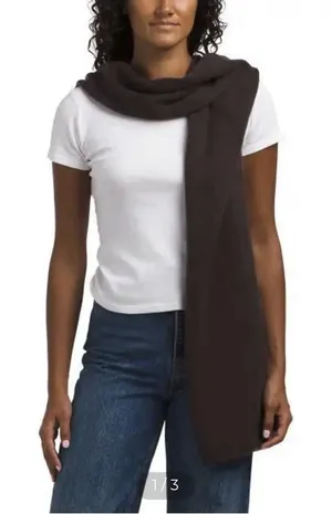 Jason Wu Black 100% Cashmere Hooded Scarf thumbnail 1