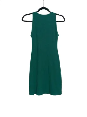 Reformation Jeans Kris Ribbed Knit Sleeveless Green Mini Dress SMALL thumbnail 2