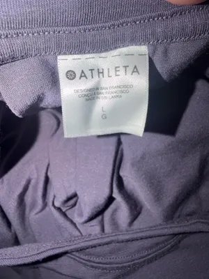 Athleta Move With Ease Athletic Yoga Soft Flowy Boxy Purple Top Large. thumbnail 6