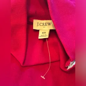 NWOT Jcrew wide button collar sweatshirt rasberry pink Sz XS marks inside collar thumbnail 6