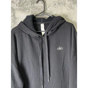 Alo Yoga Accolade Hoodie Large Black Oversized Pullover Sweatshirt Athleisure thumbnail 2