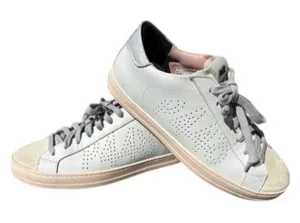 P448 John White Low Top Leather Sneakers thumbnail 1