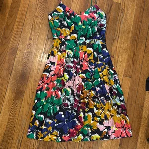 NWT J. Crew Colorful spaghetti strap brushstroke Abstract SILK dress midi 8 thumbnail 4