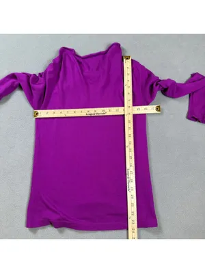 Ann Taylor Women's Purple Fine Knit Long Sleeve Crew Neck Sweater S Rayon Blend thumbnail 3