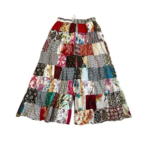 Jessica Taylor Eclectic Patchwork Palazzo Pants Boho Hippie Flowy Artsy One Size thumbnail 1