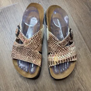Betula Women's Licensed by Birkenstock Snakeskin Print Slides Size 11 thumbnail 2