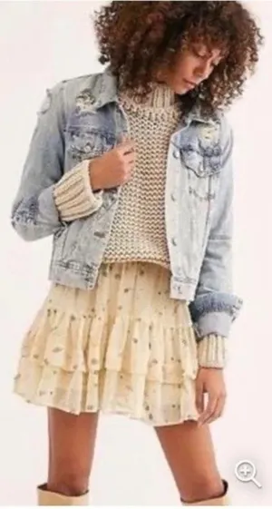 Free People From the Valley Floral Mini Skirt - Size Small thumbnail 6