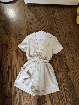 Princess Polly Romper Beige Linen thumbnail 2