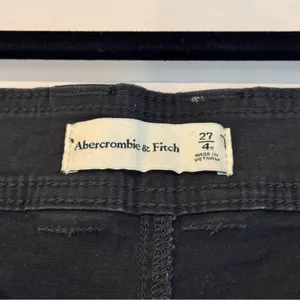 Abercrombie & Fitch Cargo Pants 27 4 Black Utility Y2K Streetwear Stretch thumbnail 3