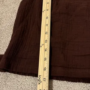 Anthropologie Smocked Tank Top Size XS Brown Cocoa Cotton Tie Back Lined Stretch thumbnail 8