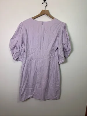 Farm Rio Lilac Short Sleeve Knotted Mini Dress thumbnail 7