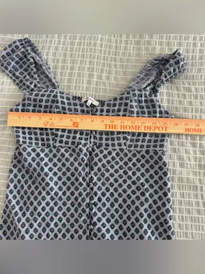 Madewell Cap-Sleeve Button-Front Mini Dress‎ in Geometric Print Size 6 Lavender thumbnail 5