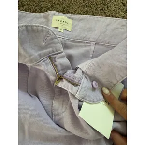 Sézane Paperbag Waist Belted Organic Cotton Tapered Pants Lilac FR34 US2 NWT thumbnail 9