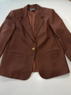 Sag Harbor 100% Wool Rich Brown Single-Breasted Blazer Size 14 thumbnail 2