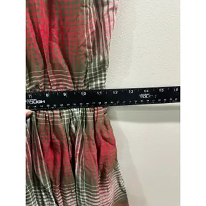 Vintage 50's Marcy Allen Original Red Green Plaid Puff Sleeve Button Dress thumbnail 12