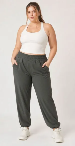NWT Apana Green Cargo Jogger Pants L thumbnail 1