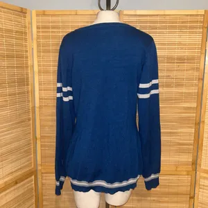 Harry Potter Blue Ravenclaw Cardigan Academic Varsity Stripe sweater Large thumbnail 4