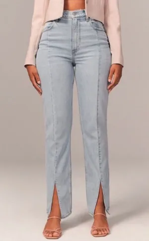 ✨‎ Abercrombie Curve Love 90s Straight Jeans Size 33 ✨ thumbnail 1