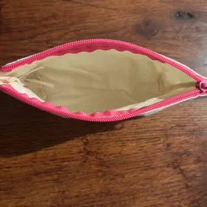 J Crew Travel Cosmetic Bag Womens Canvas Pouch with Pink Zipper NWOT thumbnail 6