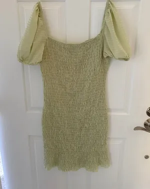 Polly Smocked Mini Dress with Puff Sleeves thumbnail 1