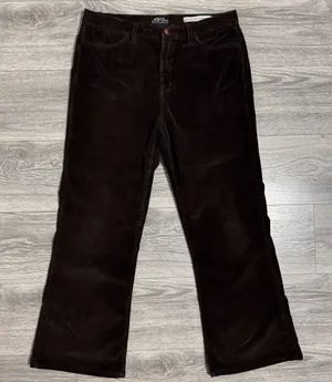 NYDJ 32x27 in Brown High Rise Corduroy Bootcut Pants 12P P600 Boho Made‎ in USA thumbnail 1