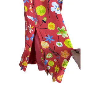 Vintage Harold's Red Floral Maxi Skirt Rayon High Waisted Made in USA Size 2 thumbnail 3