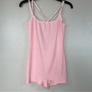 Edikted Pointelle Strappy open back romper SZ M thumbnail 2