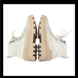Gianni Bini Women’s High Top Sneakers Boots Sz 7M | Chunky Lug Sole Cream Beige thumbnail 7
