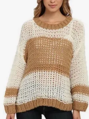 Free People open knit sweater wool and alpaca blend size M thumbnail 1