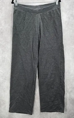Hanes‎ Eco Smart Gray Pullon Wide Straight Leg Trousers Joggers Pants S Small thumbnail 1
