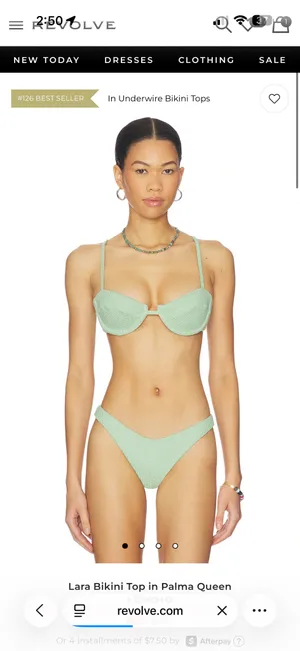Small peixoto green swim top small and bottom med thumbnail 2