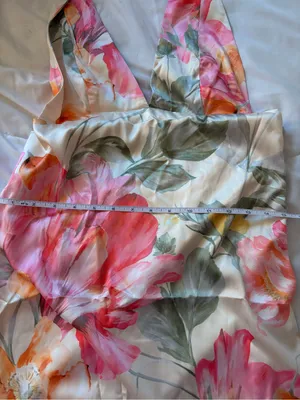 Source Unknown Cream Floral Maxi Dress halter neck open back thumbnail 9