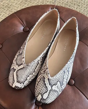 Marc Fisher Women's Snake-Print Ballet Flats - Neutral thumbnail 1