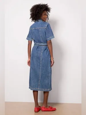 Sanctuary Evereve Alma Denim Midi Dress In Blue XS NWT thumbnail 4
