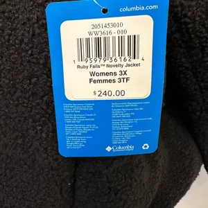 Columbia Ruby Falls Novelty Jacket Black Doodle Sherpa Coat 450 Down Fill NEW thumbnail 10