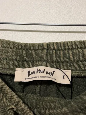 Three Bird Nest Relaxing Robin Wide Leg Pant Olive Green Size Large thumbnail 4