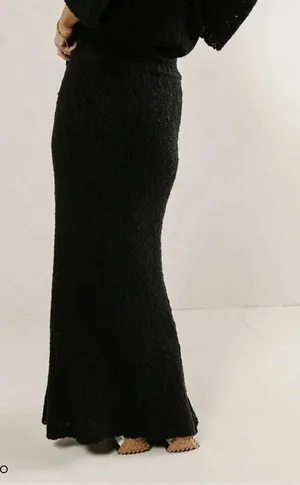 Bohme Charlotte Knit Maxi Skirt XS NWT Black Stretch Modest Minimalist thumbnail 1
