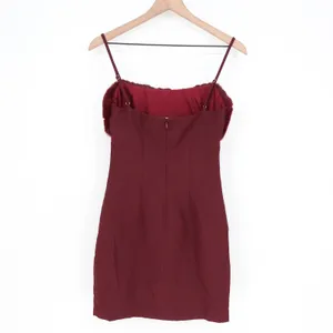 Naked Wardrobe Maroon Faux Fur Cutout Mini Dress Small thumbnail 6