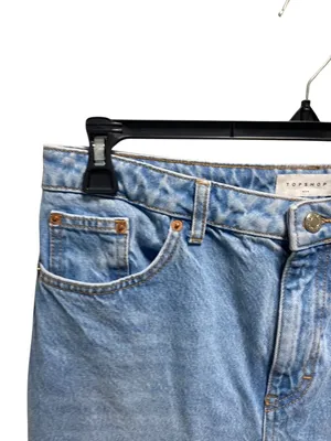 TopShop High Rise Straight Leg Mom Jeans Blue Size 32 Preppy Casual Minimalist thumbnail 9