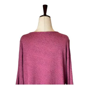 Cut Loose Dress Women Large Pink Mauve Lace Like Pattern Long‎ Sleeve Mini Boho thumbnail 4