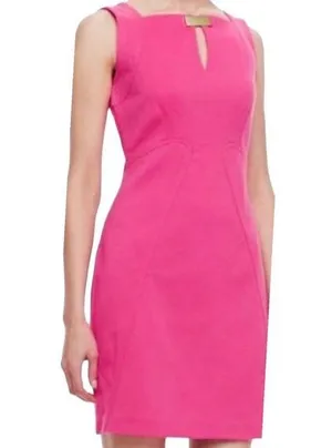NEW Laundry by Shelli Segal Candy Pink Bodycon Sleeveless Dress thumbnail 1