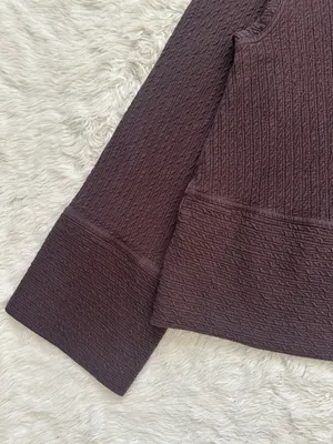 Lululemon Retreat Yourself Pullover Turtleneck Long Sleeve Textured Brown Sz M/L thumbnail 6